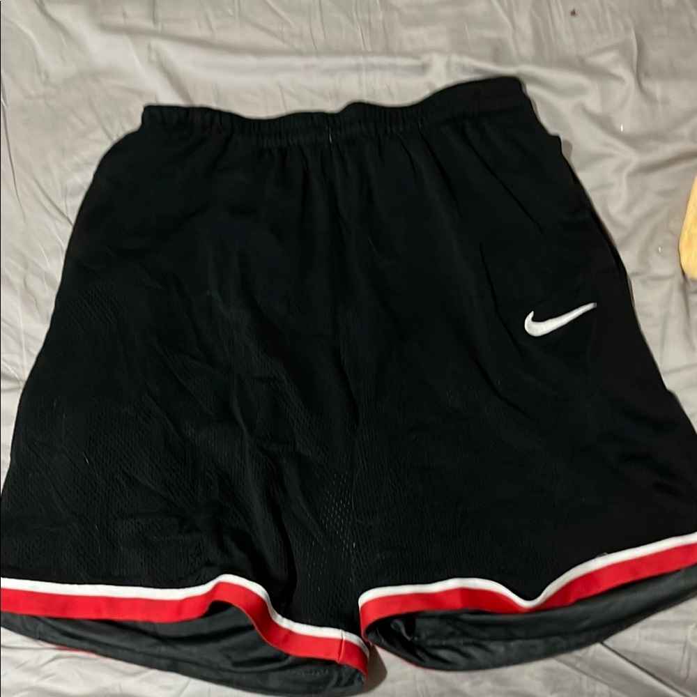 Nike Black Shorts with Red and White Accents